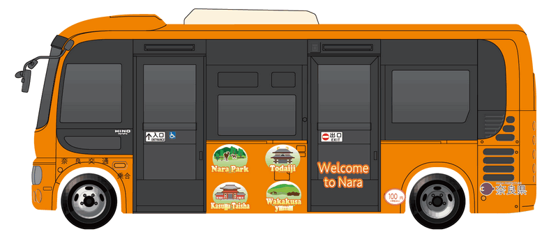 奈良交通-奈良100元循環巴士,專門前往各大觀光景點