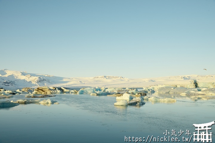 冰島-冬天的大冰河湖左岸與小冰河湖
