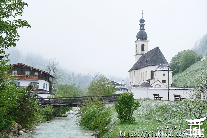德國-可當風景明信片的藍紹教堂Ramsau與辛特湖Hintersee