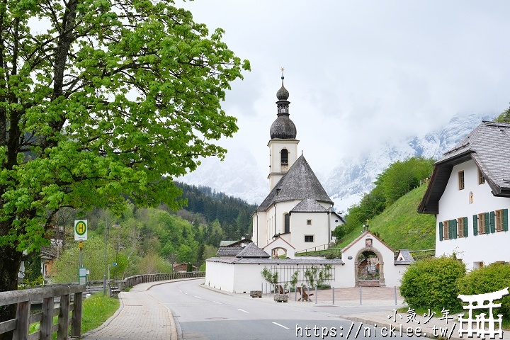 德國-可當風景明信片的藍紹教堂Ramsau與辛特湖Hintersee