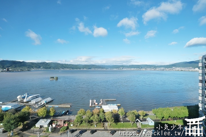 長野住宿-紅屋飯店-位於諏訪湖畔，湖景一覽無遺