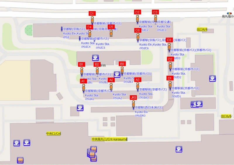 步行京都.乘換案內-好用的線上查詢京都市巴士交通路線工具