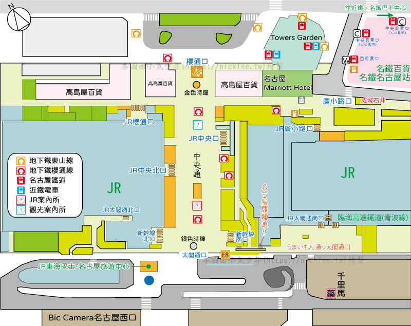 名古屋車站介紹|名鐵名古屋,名鐵巴士中心,近鐵名古屋,JR名古屋,名古屋站地下街