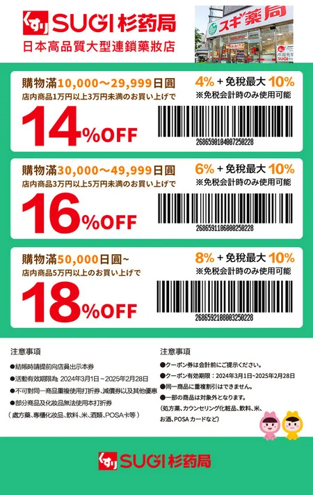 SUGI藥局Coupon