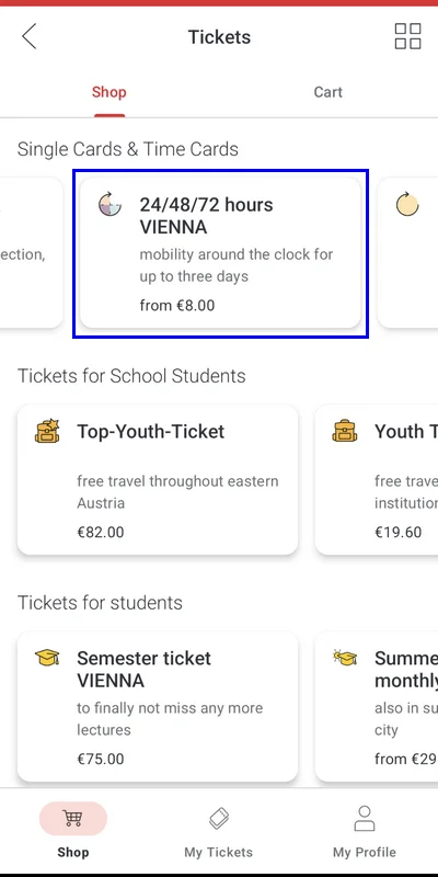 奧地利-維也納交通-線上購買維也納一日券