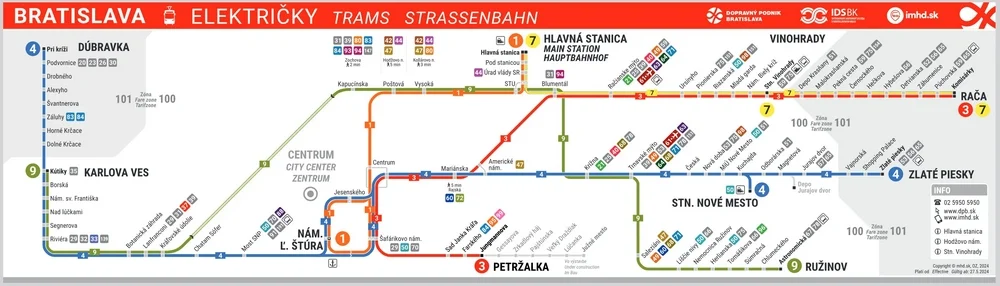 斯洛伐克-布拉提斯拉瓦交通-布拉提斯拉瓦路面電車/路線圖/車資介紹