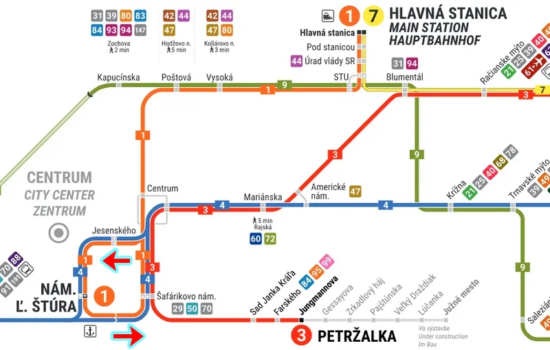 斯洛伐克-布拉提斯拉瓦交通-布拉提斯拉瓦路面電車/路線圖/車資介紹