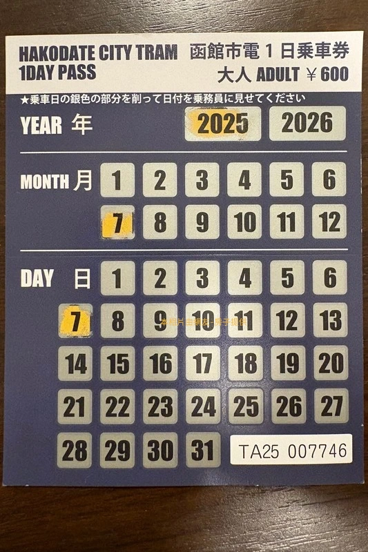 函館市電一日券