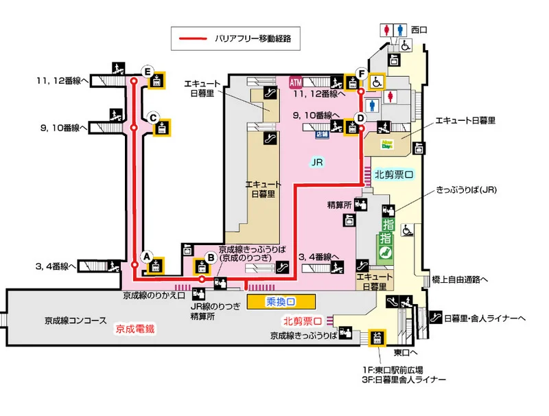 日本搭乘電車小常識-乘換口-減少出站進站的2合1剪票口