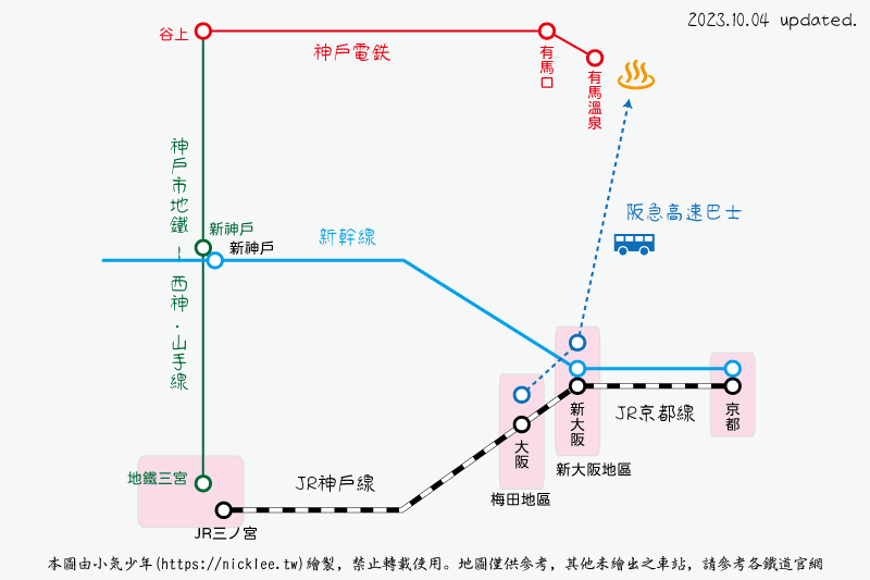 神戶有馬溫泉的交通路線