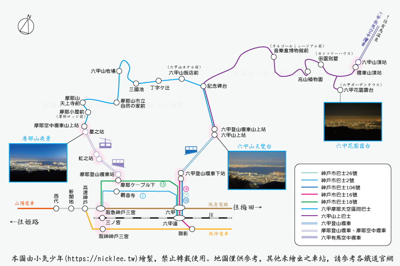 【神戶交通】六甲山與摩耶山的交通|六甲登山纜車|六甲有馬空中纜車|摩耶登山纜車|摩耶空中纜車