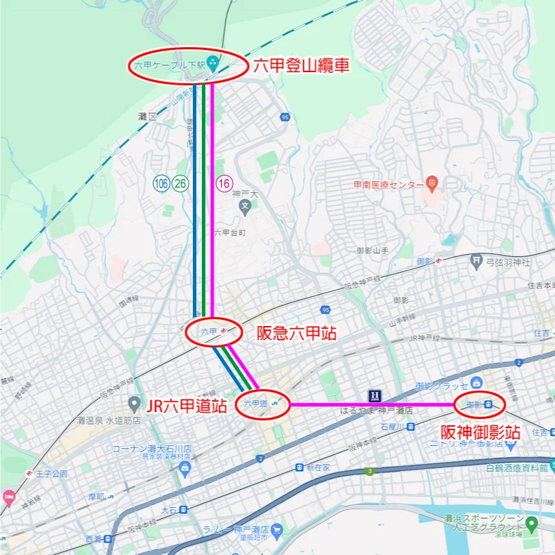 【神戶交通】六甲山與摩耶山的交通|六甲登山纜車|六甲有馬空中纜車|摩耶登山纜車|摩耶空中纜車