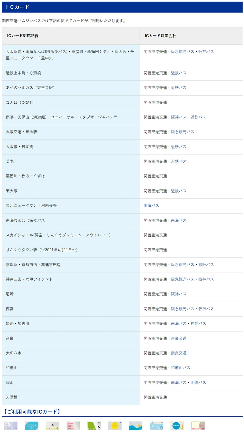 關西利木津巴士介紹-從關西機場往返京阪神奈地區
