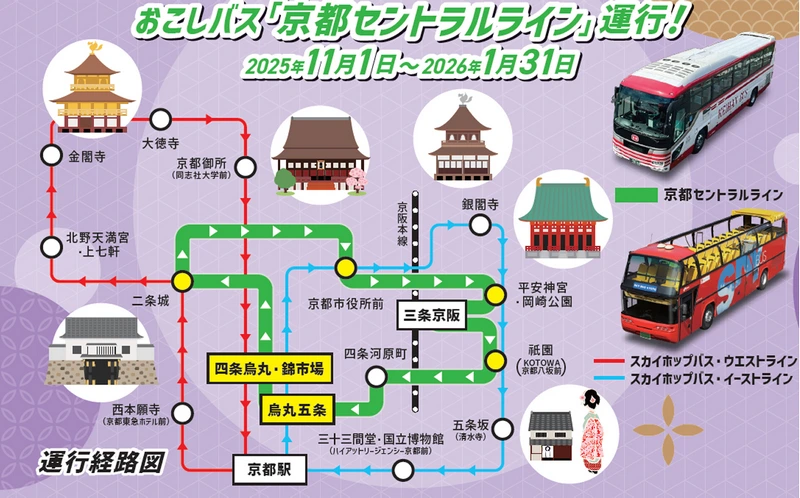 京都觀光循環巴士「京都Central Line 」- 適合大阪到京都的遊客使用