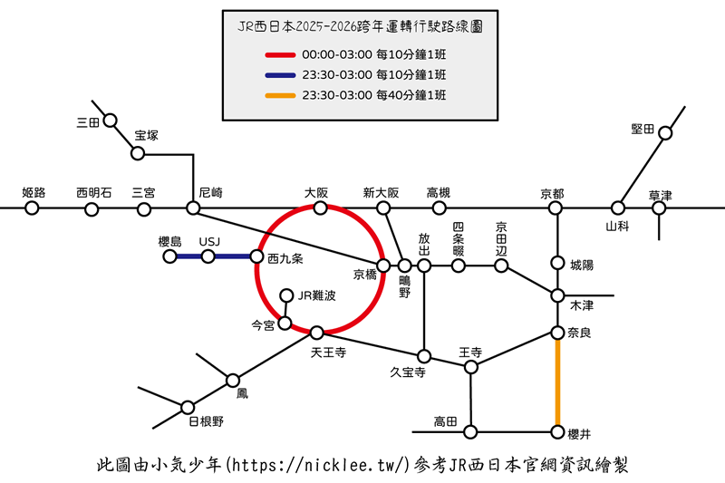 京阪神跨年-京阪電車時刻表