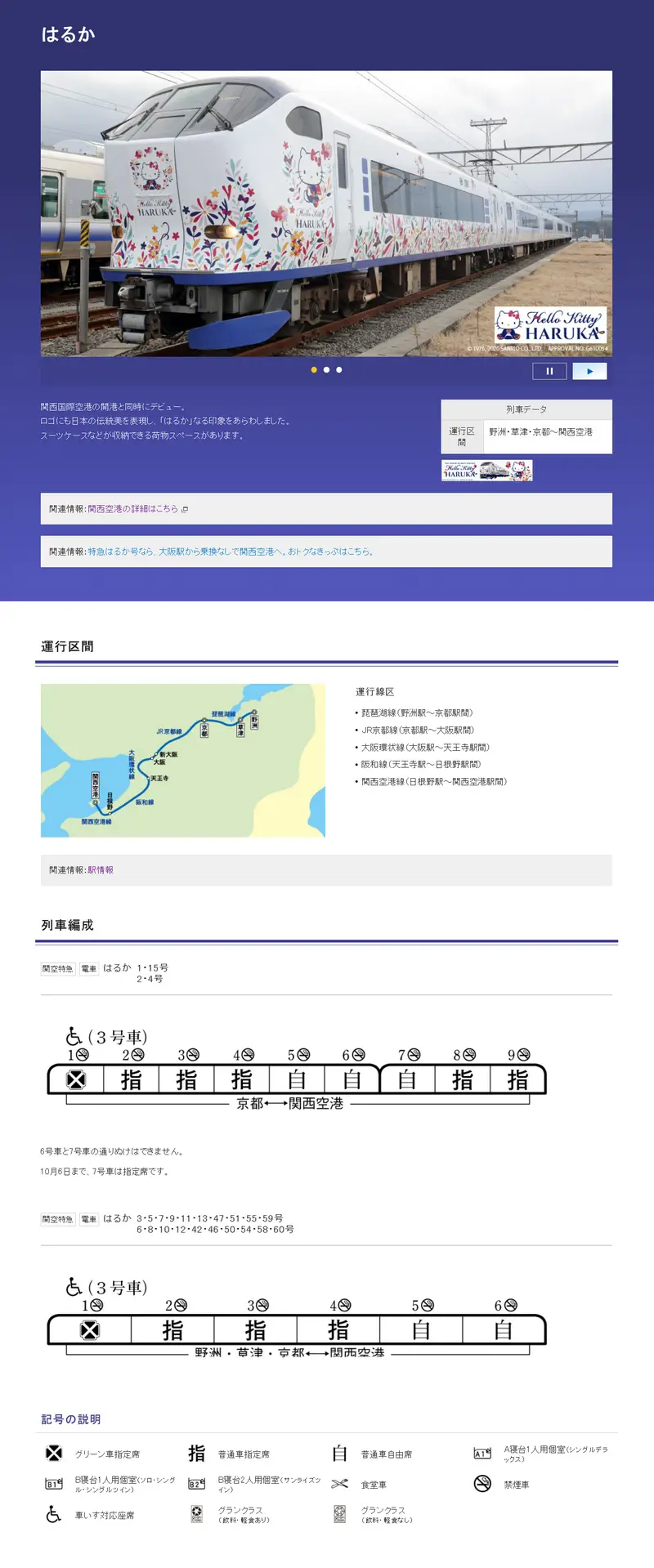 查詢JR西日本特急列車的車廂編制與路線