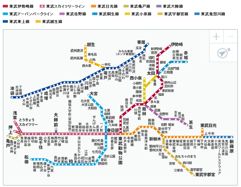 東武鐵道完整介紹｜路線,觀光景點,乘車方法,一日券(常用票券) | 東京到日光,川越的最方便交通工具