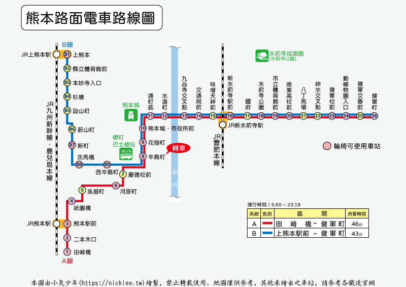 熊本交通介紹|熊本市電(路面電車)與巴士|可使用交通IC卡、信用卡與Paypay支付車資