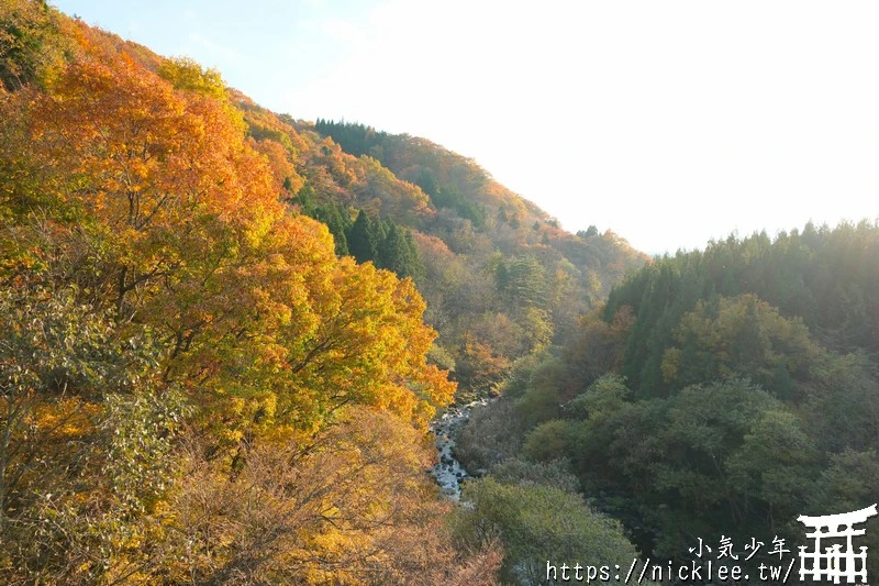 宮城賞楓景點-橫川溪谷與長老湖夕燒美景