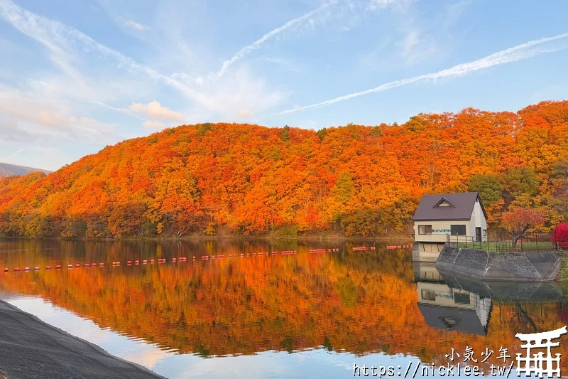 宮城賞楓景點-橫川溪谷與長老湖夕燒美景