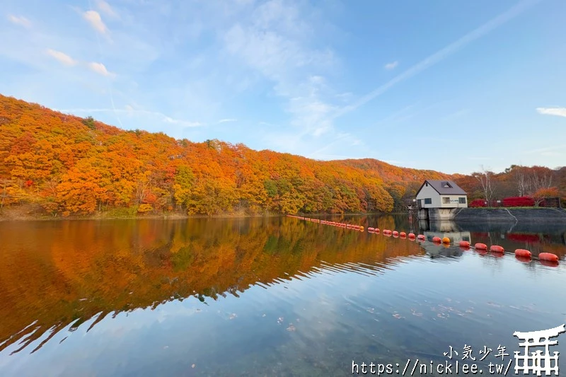 宮城賞楓景點-橫川溪谷與長老湖夕燒美景